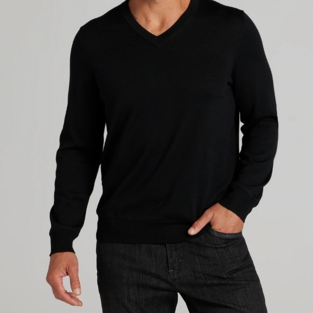 Viyella Merino Wool Mens V-Neck Sweater  Vintage Large